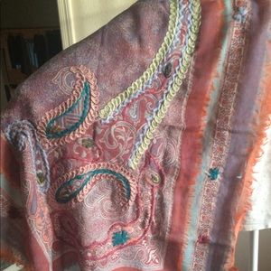 Hand stitched wool shawls from India